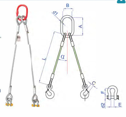 Слинги 1770 веревочки провода с сердечником MPa стальные с 4 ногами